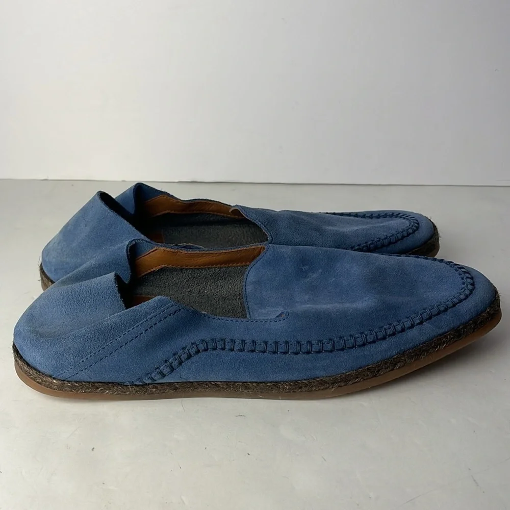 Aquatalia Nick Suede Blue Penny Loafers